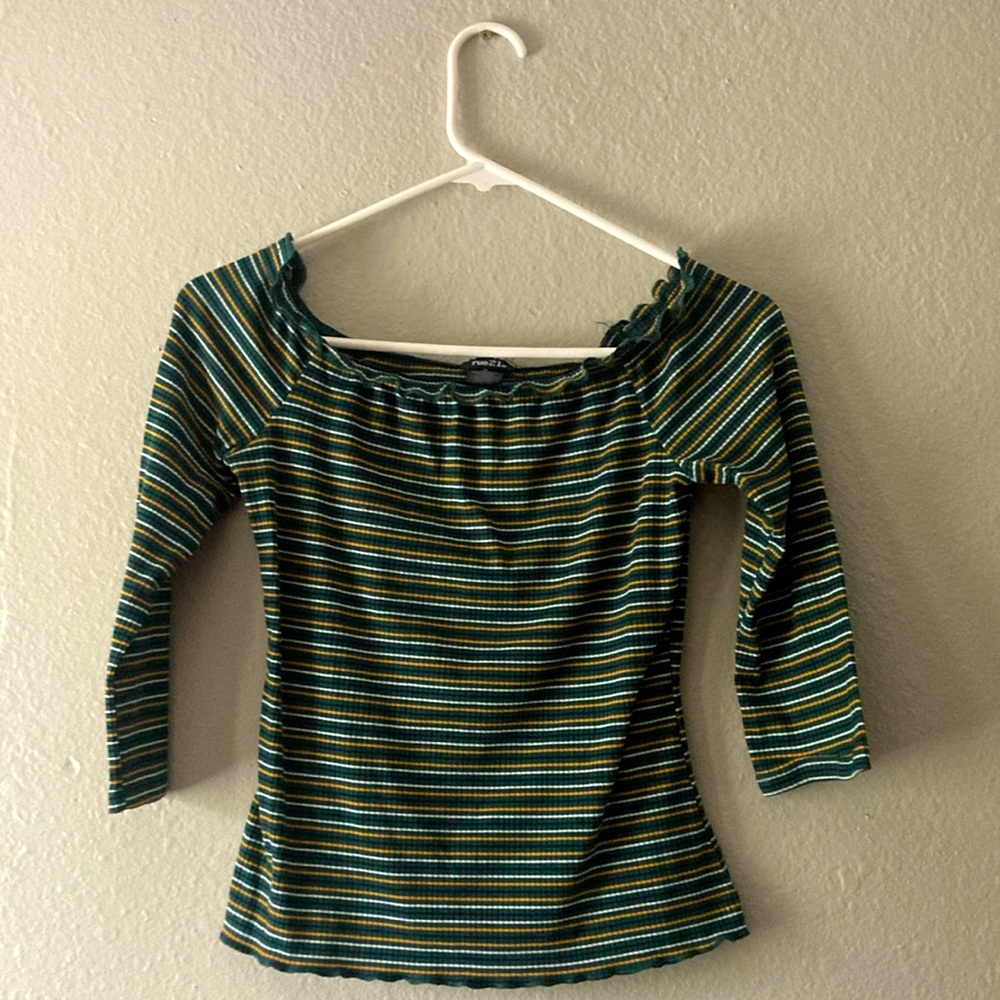 Rue21 Stripped Off the Shoulder Top